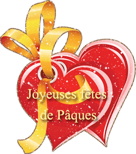 Gif animé joyeuses fêtes de Pâques coeurs